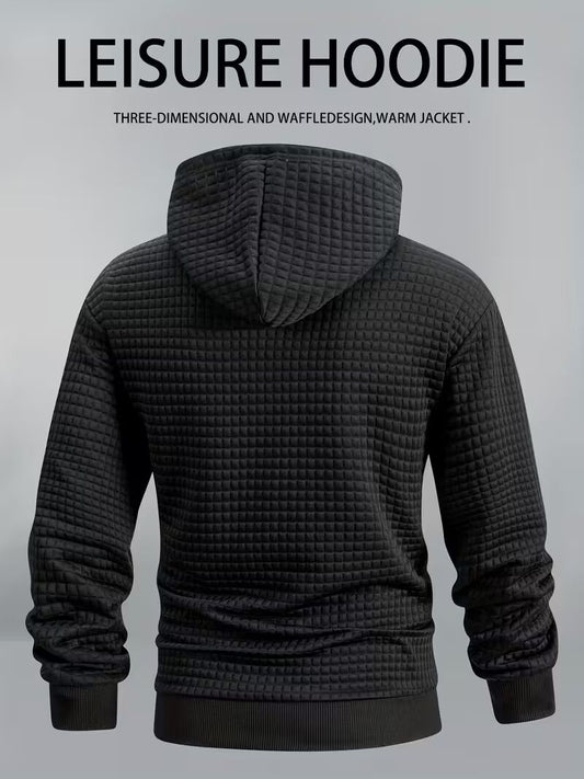 DELTOSTIN Urban Black Textured Street Hoodie