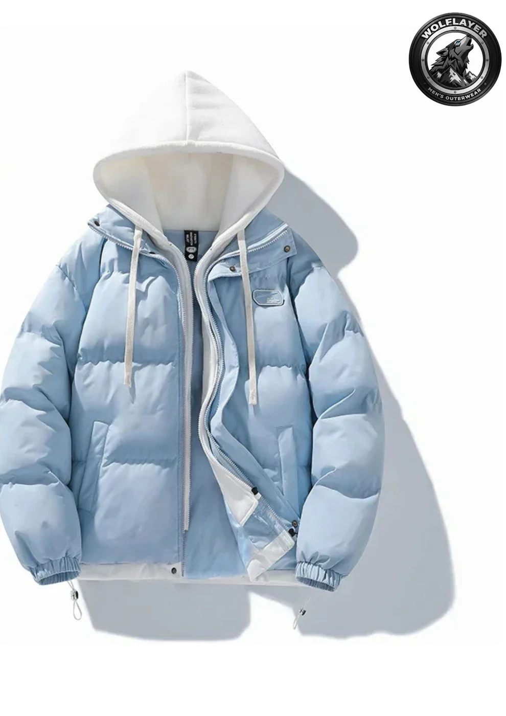 Deltostin Dual-Tone Women’s Winter Puffer Jacket – Blush Pink Hooded Cozy Warm Coat