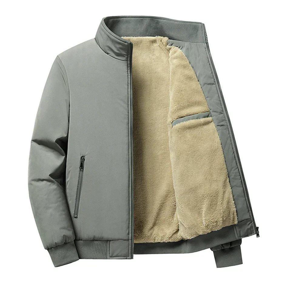 DELTOSTIN Premium Beige Fleece-Lined Winter Bomber
