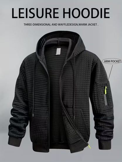 DELTOSTIN Urban Black Textured Street Hoodie