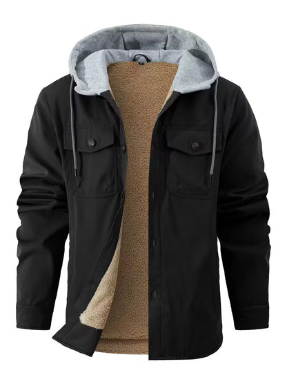 DELTOSTIN Premium Brown Sherpa-Lined Hoodie Jacket