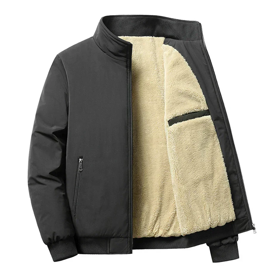 DELTOSTIN Premium Beige Fleece-Lined Winter Bomber