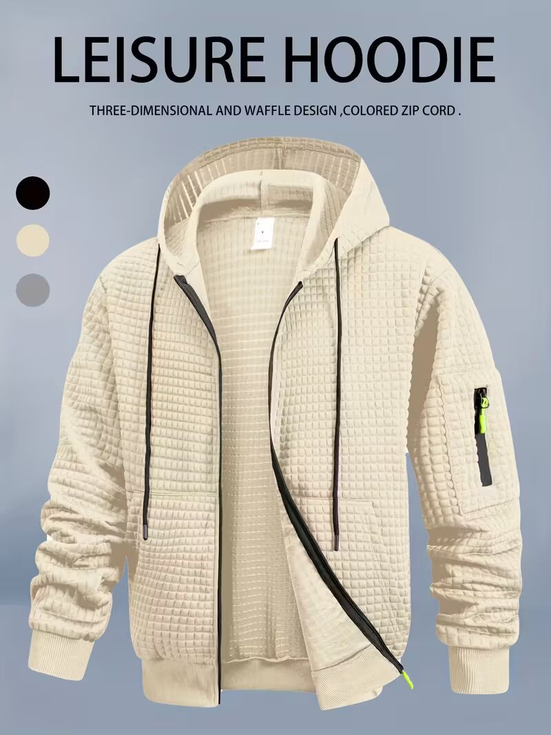 DELTOSTIN Urban Black Textured Street Hoodie