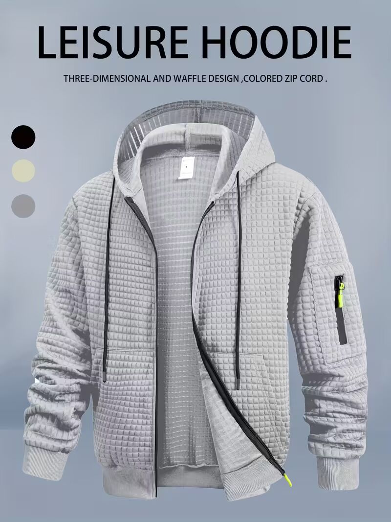 DELTOSTIN Urban Black Textured Street Hoodie