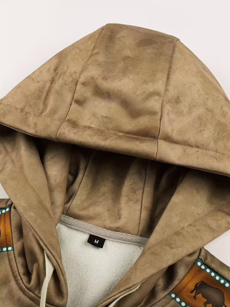 DELTOSTIN Yellowstone Adventure Beige Zip Hoodie