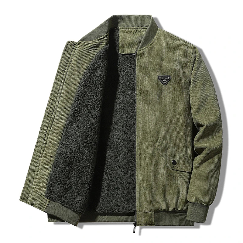 DELTOSTIN Premium Grey Corduroy Sherpa Jacket