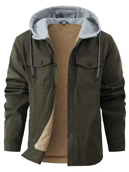 DELTOSTIN Premium Brown Sherpa-Lined Hoodie Jacket