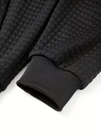 DELTOSTIN Urban Black Textured Street Hoodie